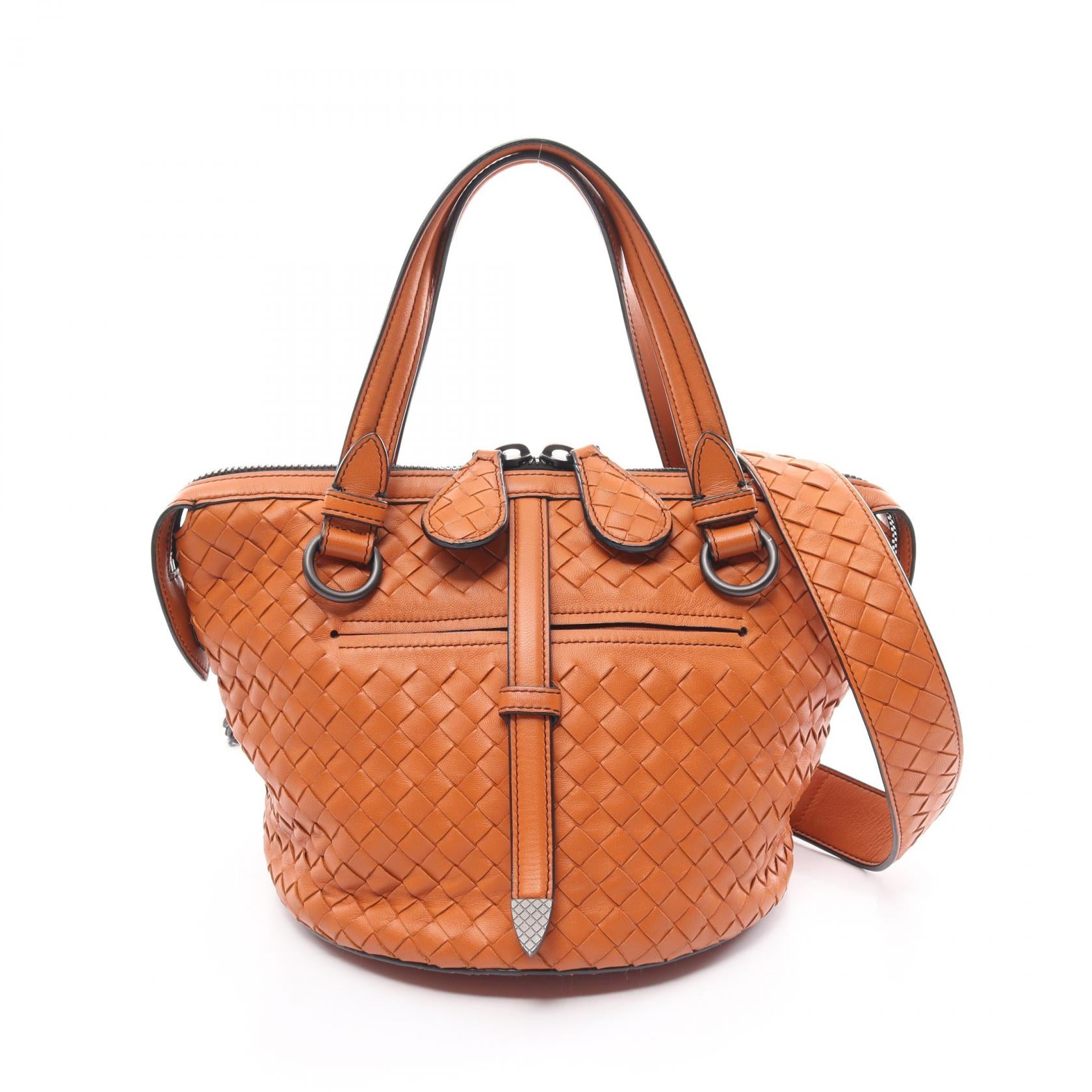 Bottega Veneta Intrecciato Leather Tambura Handbag Leather Handbag 535263 in Great Condition