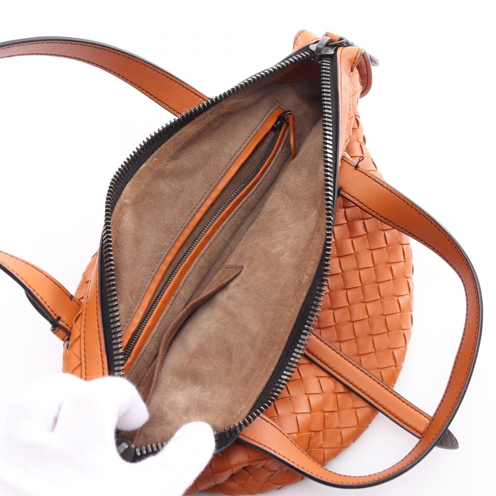 Bottega Veneta Intrecciato Leather Tambura Handbag Leather Handbag 535263 in Great Condition