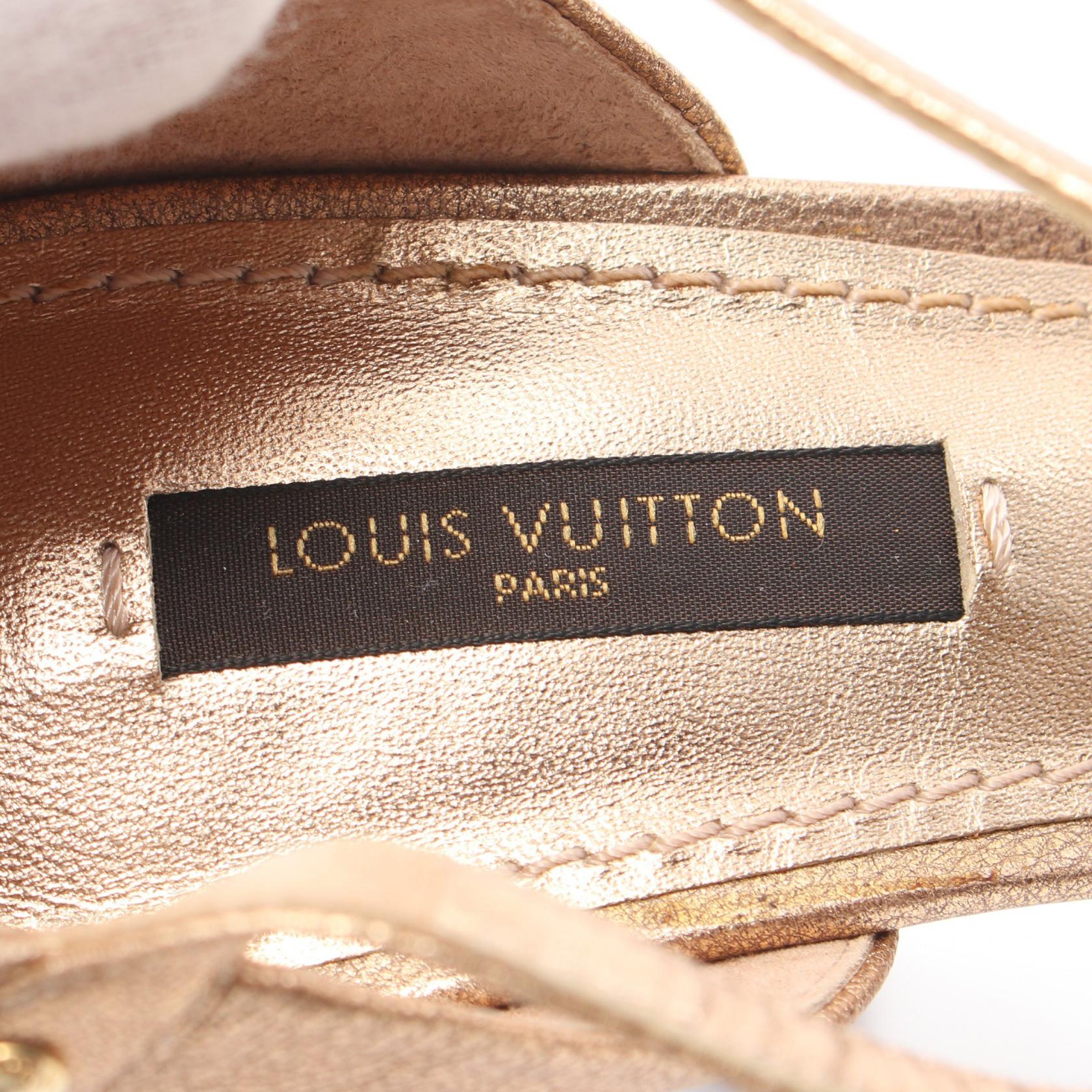 Louis Vuitton Leather Sandals Gold