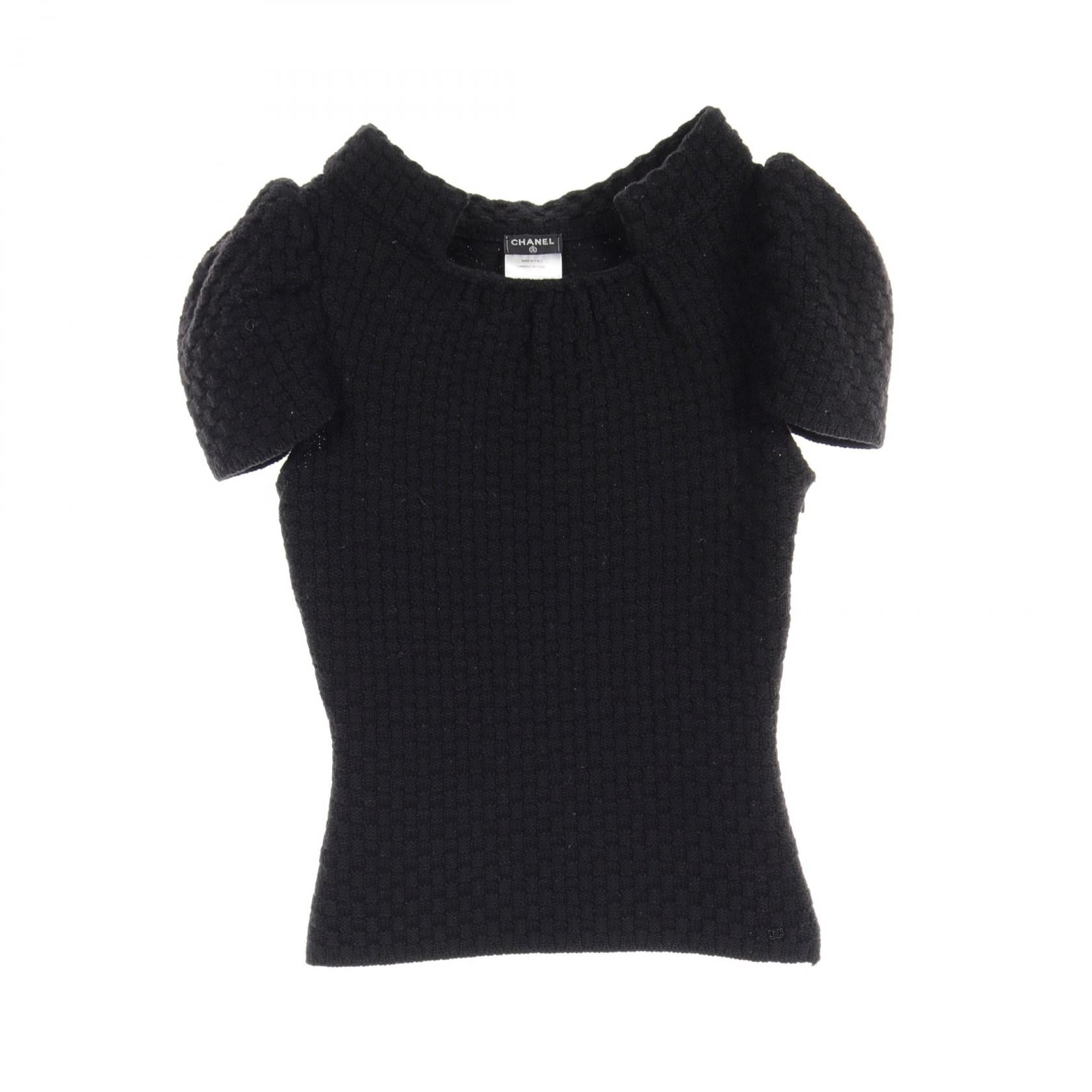 Chanel Wool Knit Top Black P42536