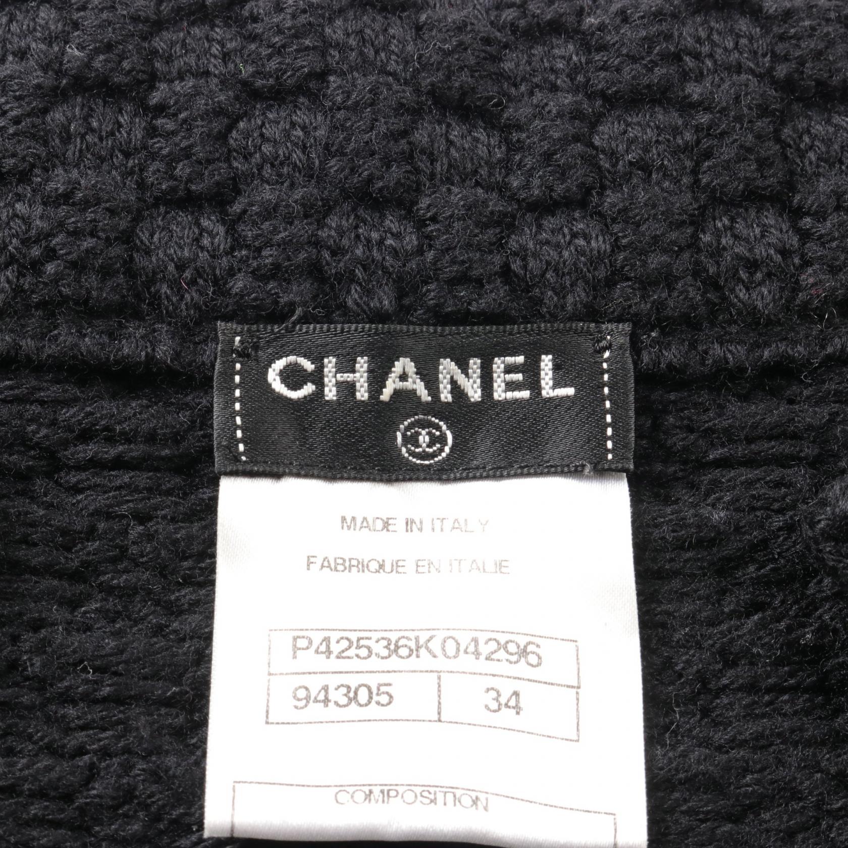 Chanel Wool Knit Top Black P42536