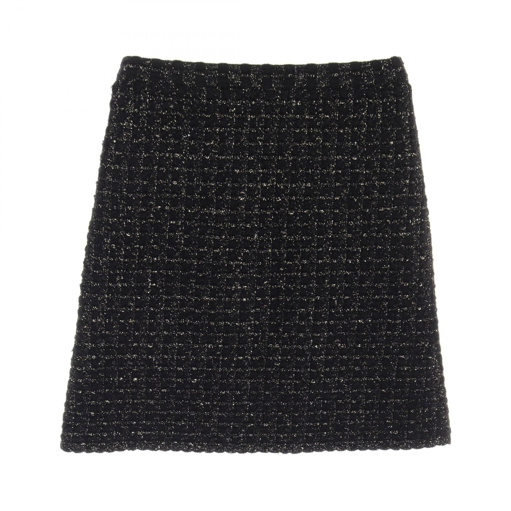 Chanel Knit Tweed Skirt Rayon Wool Mohair