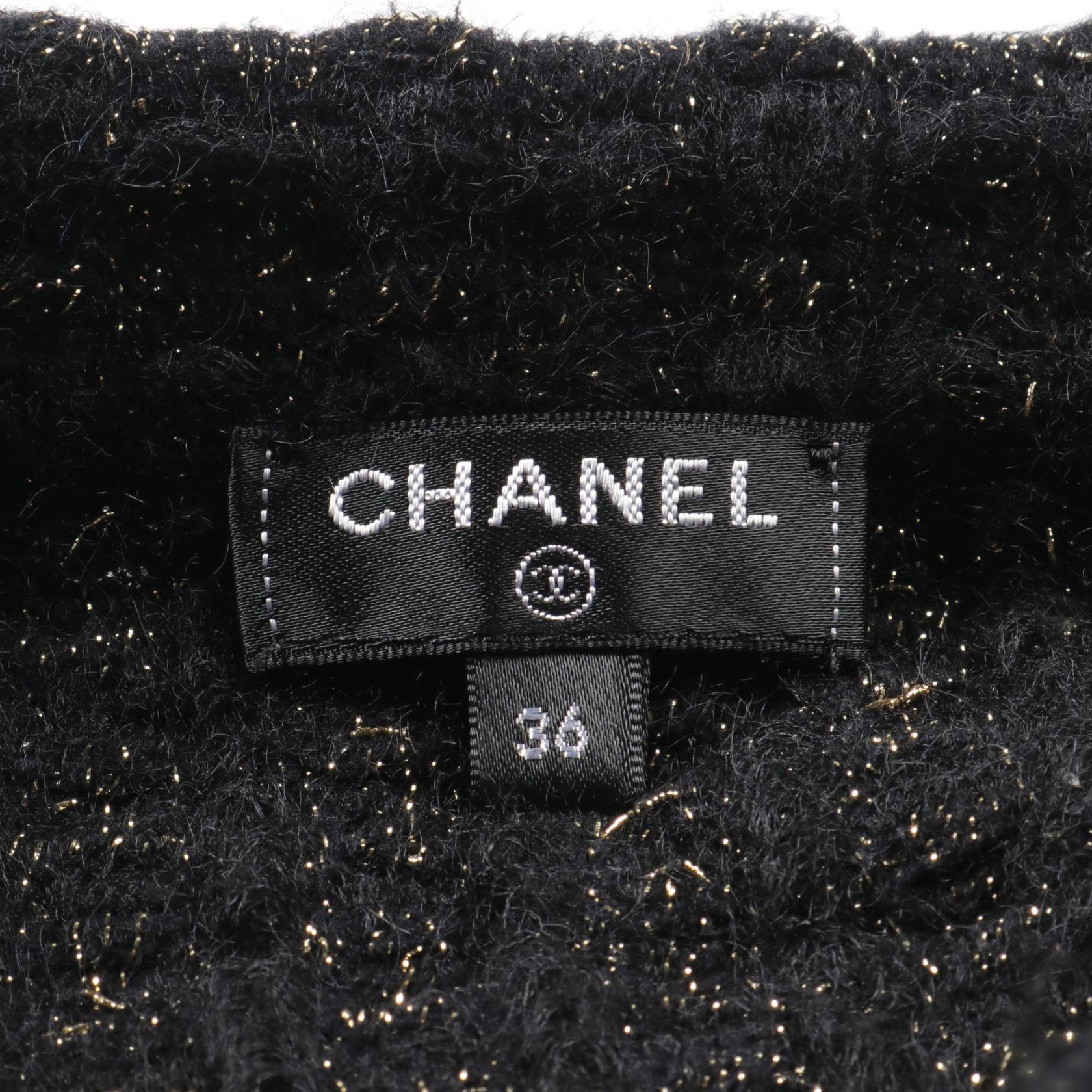 Chanel Knit Tweed Skirt Rayon Wool Mohair