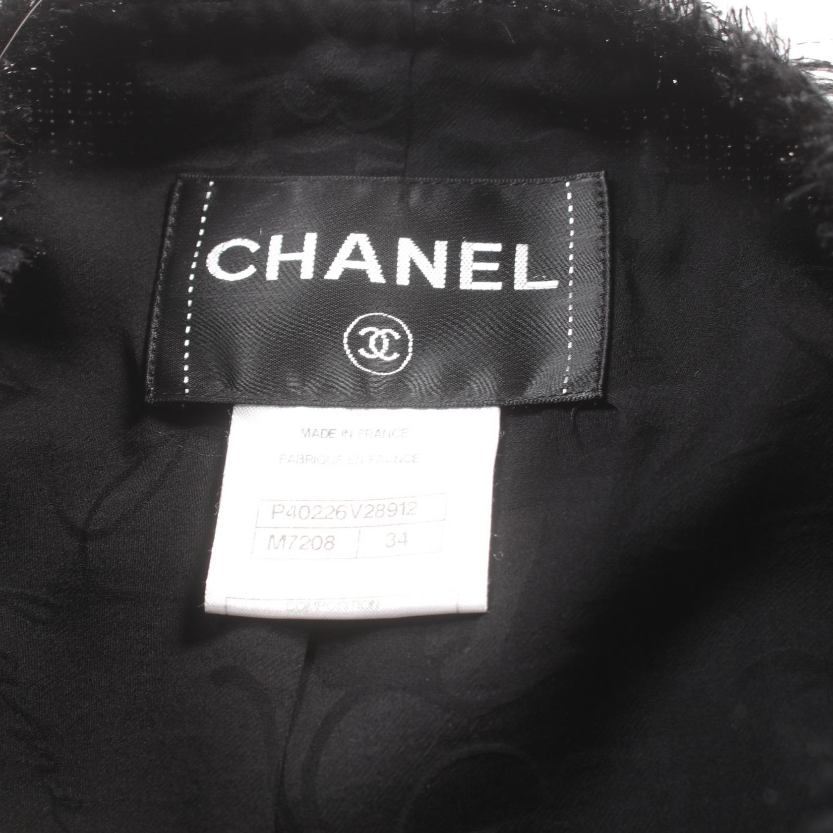 Chanel Wool Fabric Coco Mark Jacket Black