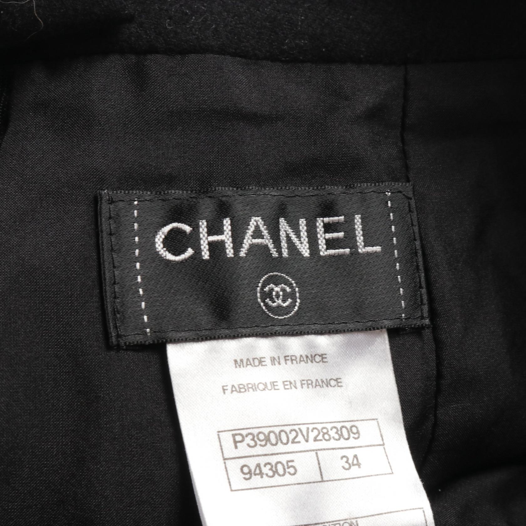 Chanel Wool Cashmere Skirt Black P39002