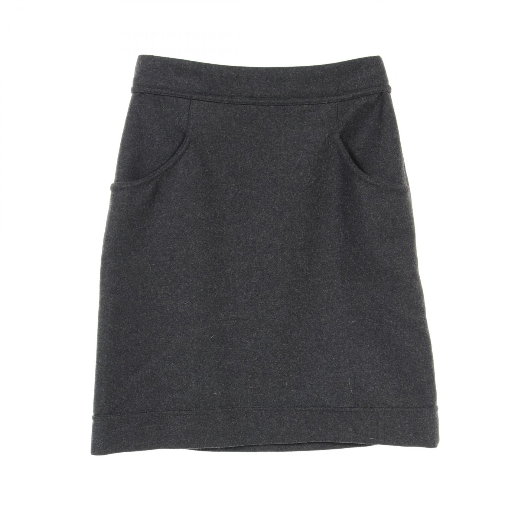 Chanel Wool Angora Skirt Gray P41836