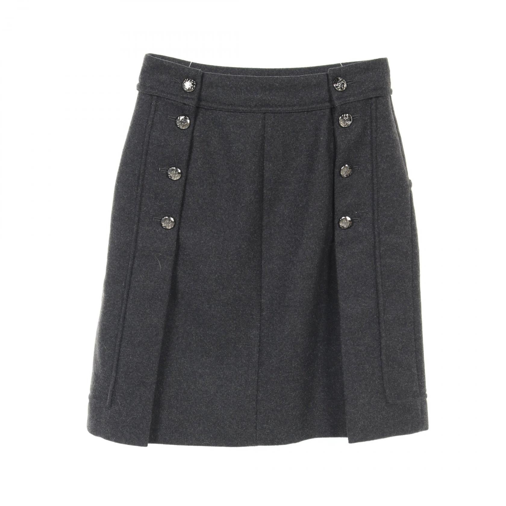 Chanel Wool Angora Skirt Gray P41836