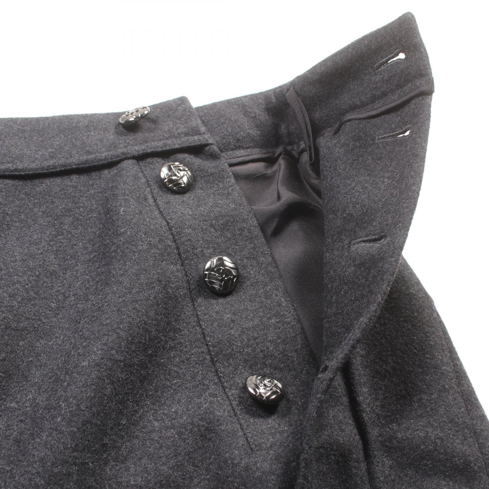 Chanel Wool Angora Skirt Gray P41836