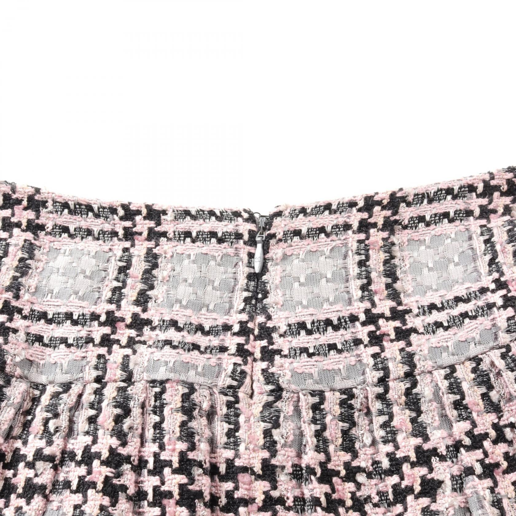 Chanel Tweed Skirt Rayon Silk P40607