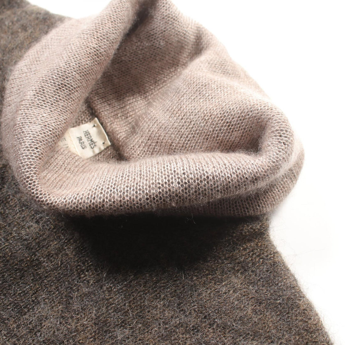 Hermes Mohair Knit Top Brown Used