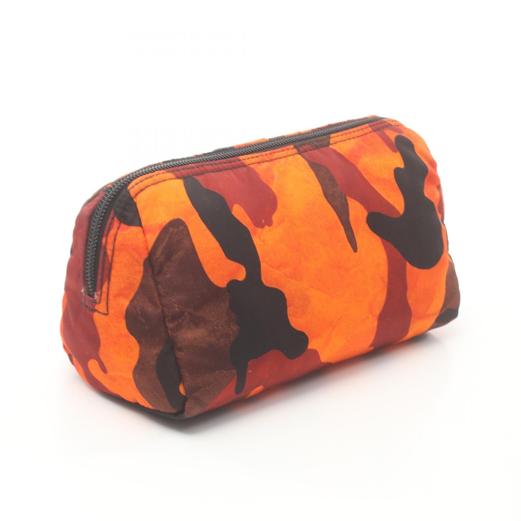 Prada Nylon Pouch Orange Multicolor