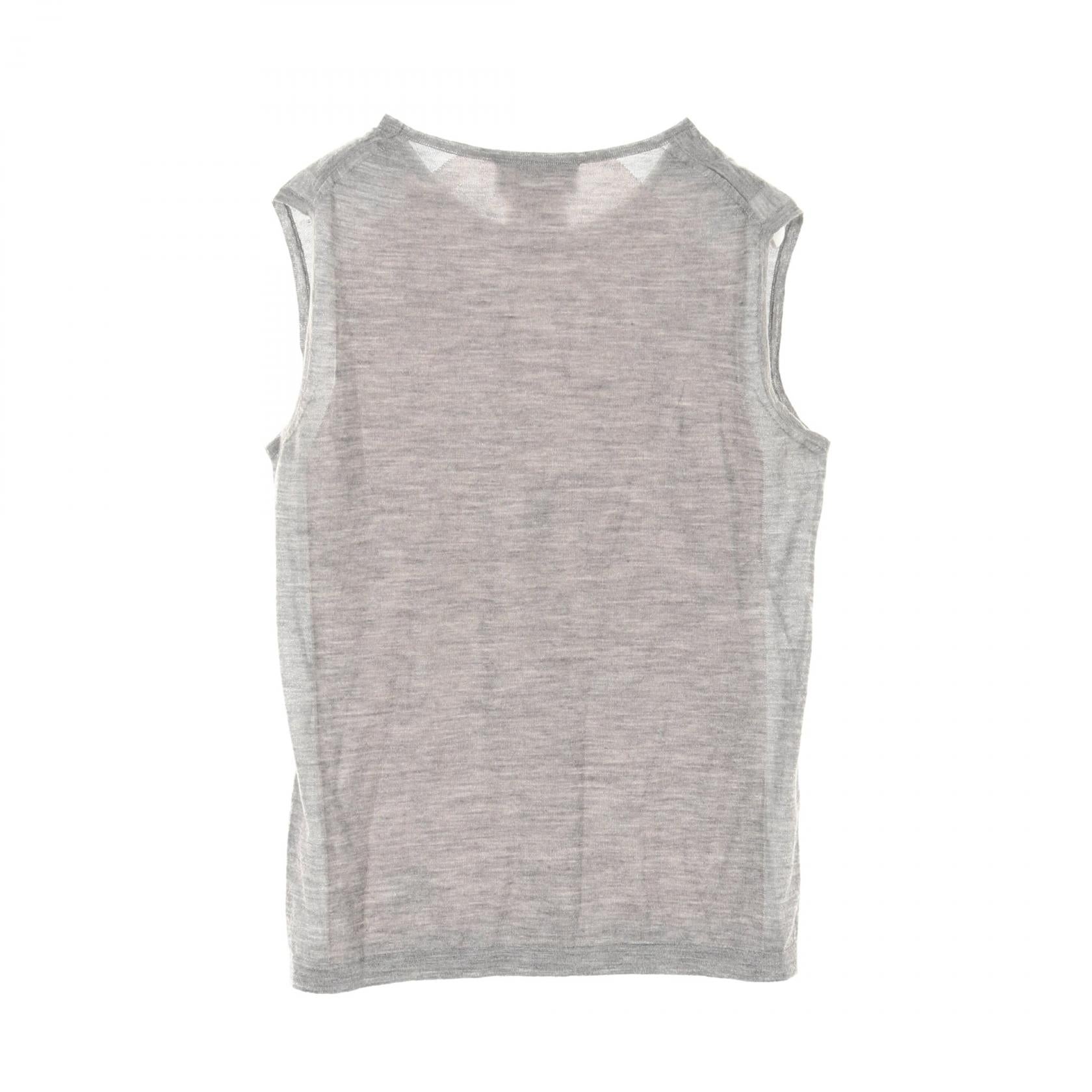 Chanel Cashmere Silk Knit Top Gray