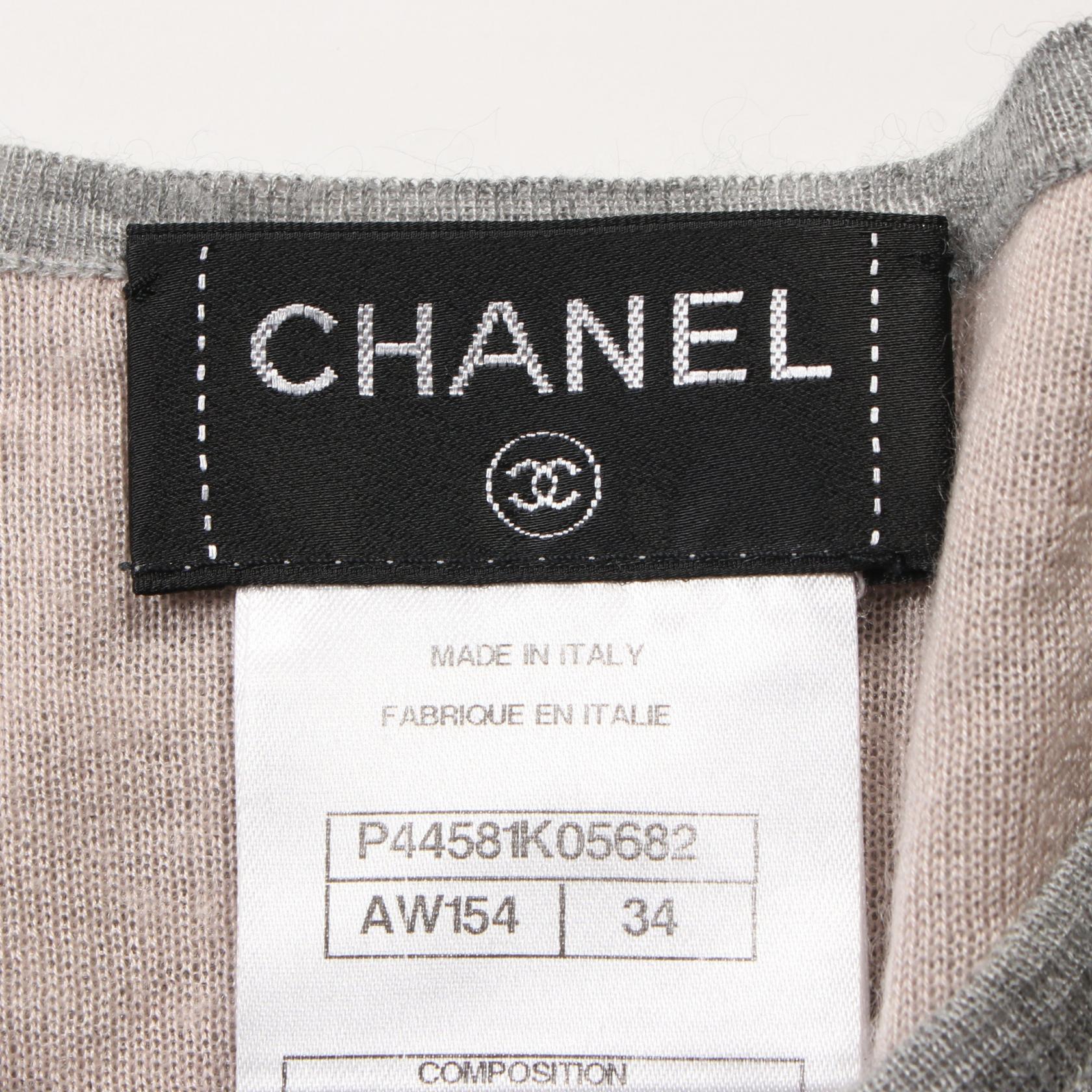 Chanel Cashmere Silk Knit Top Gray