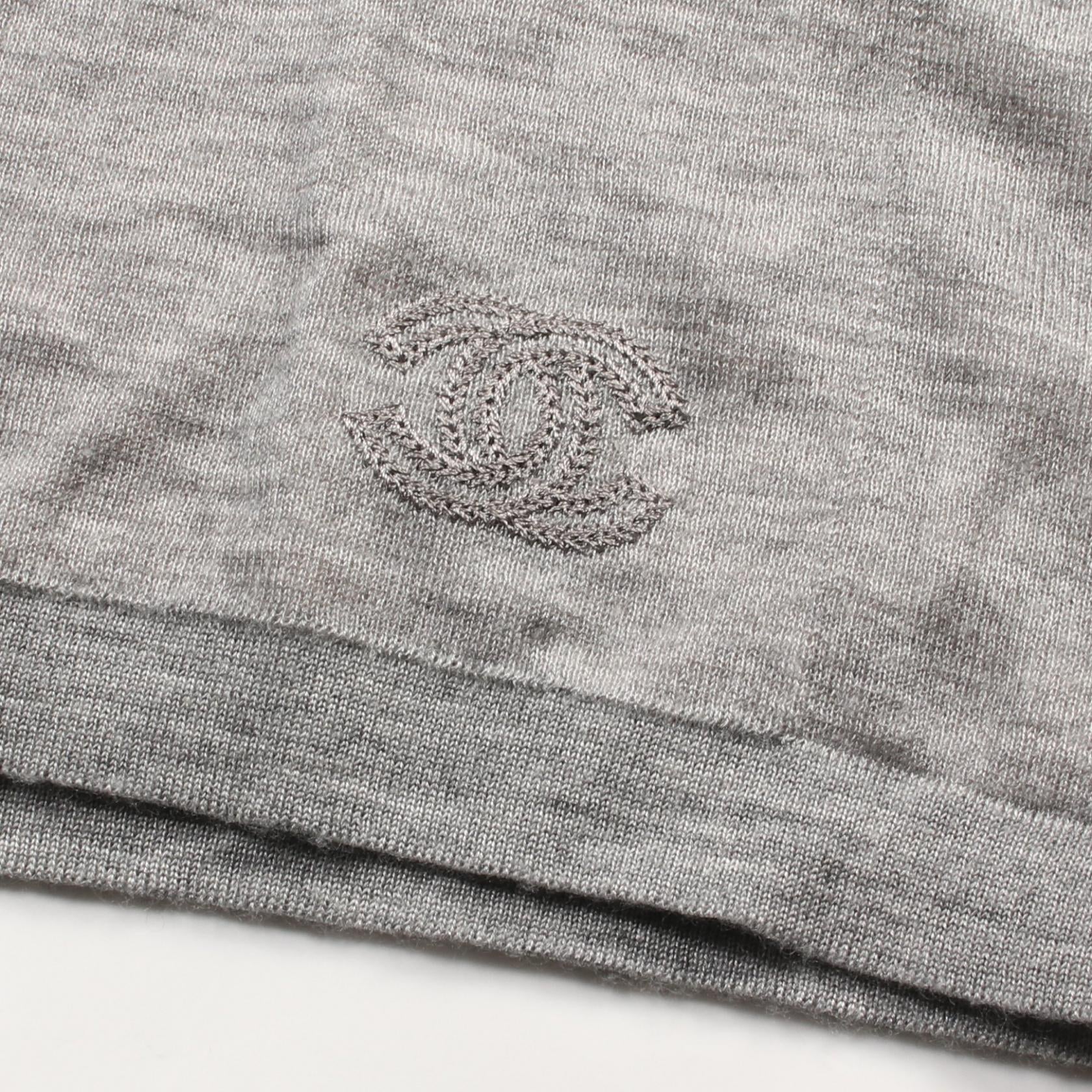 Chanel Cashmere Silk Knit Top Gray