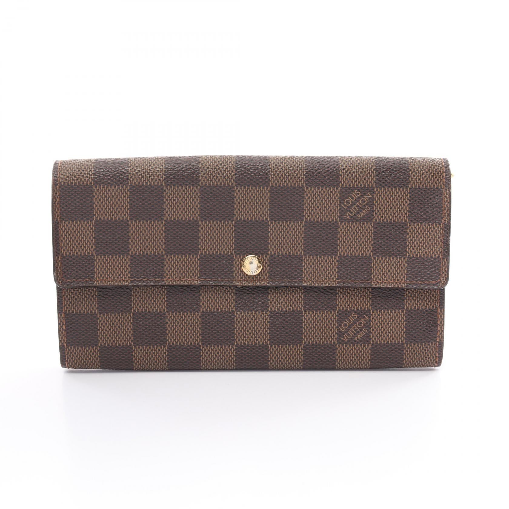 Louis Vuitton Damier Ebene Sarah Wallet  Canvas Long Wallet N61734 in Very Good Condition