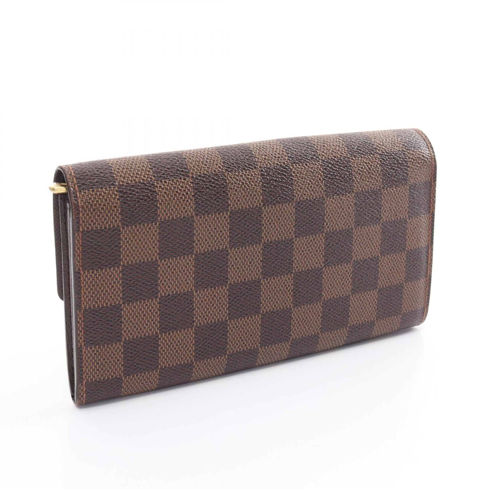 Louis Vuitton Damier Ebene Sarah Wallet  Canvas Long Wallet N61734 in Very Good Condition