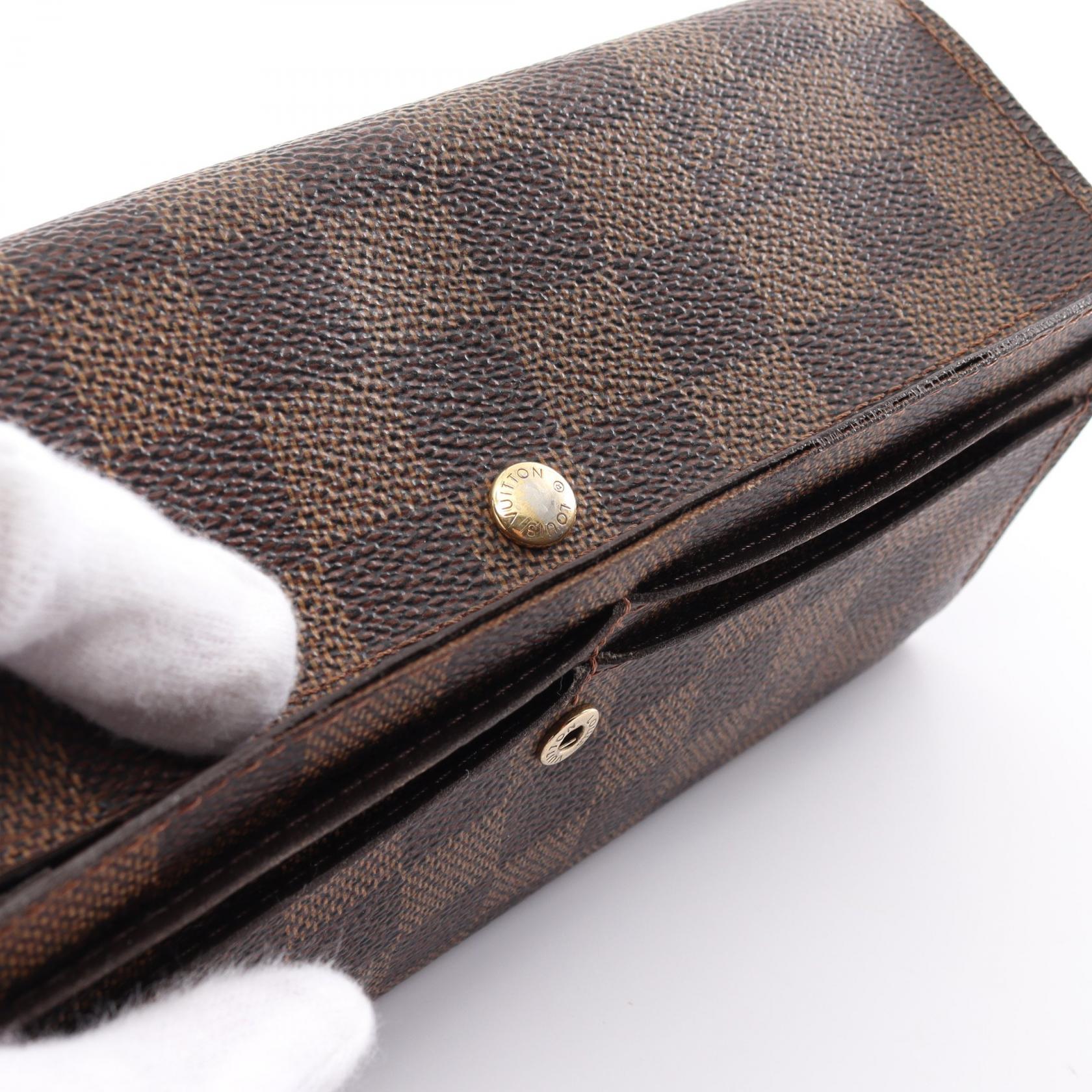 Louis Vuitton Damier Ebene Sarah Wallet  Canvas Long Wallet N61734 in Very Good Condition