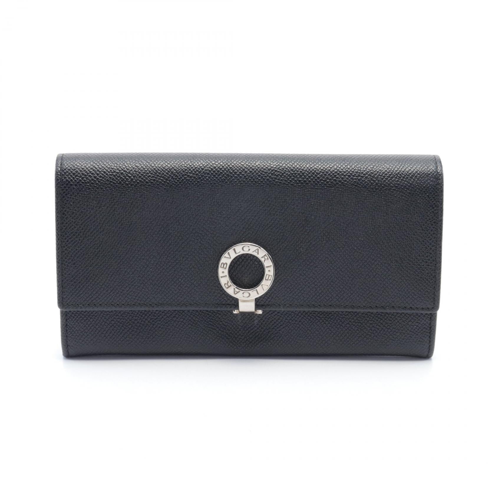 Bvlgari Leather Bifold Long Wallet Black