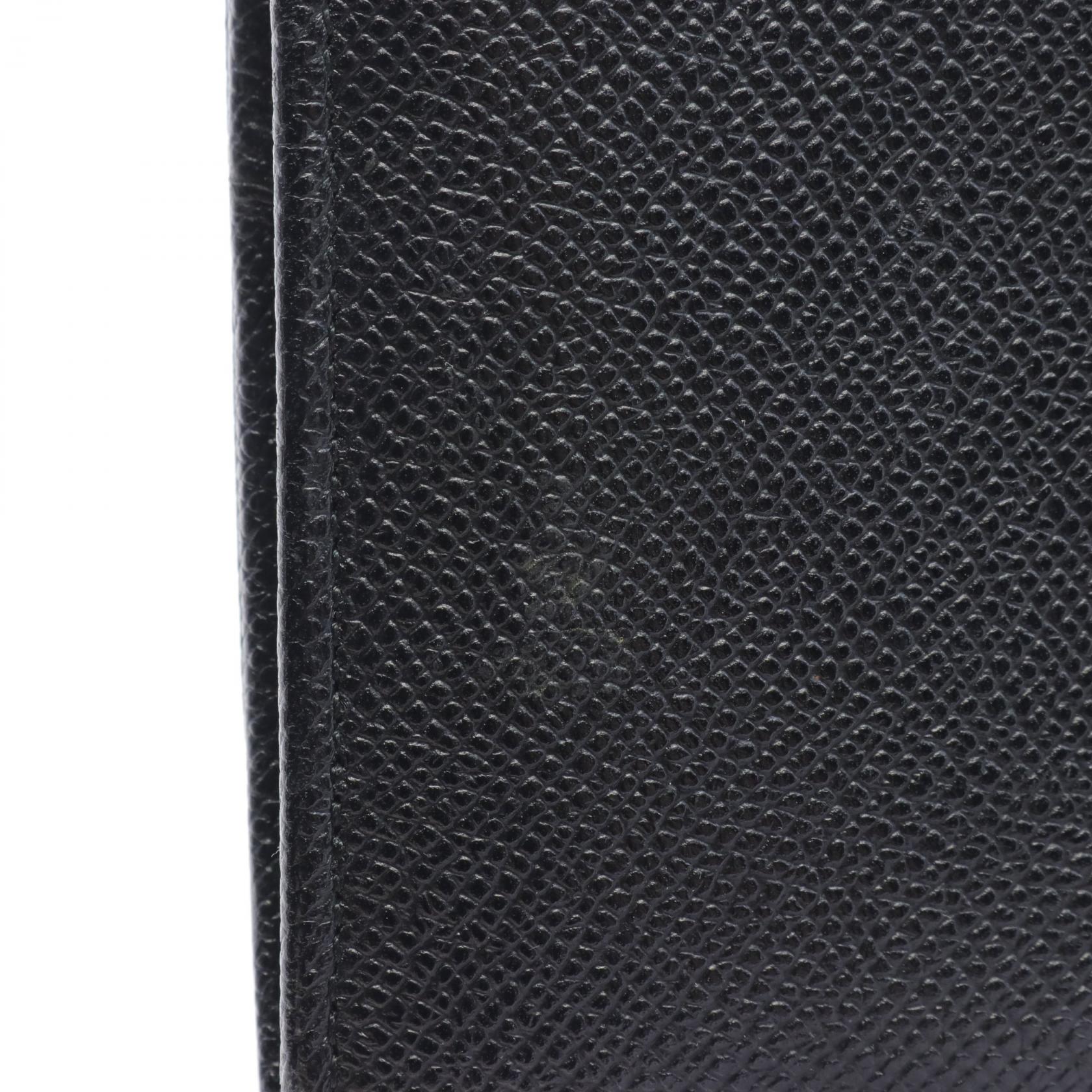 Bvlgari Leather Bifold Long Wallet Black