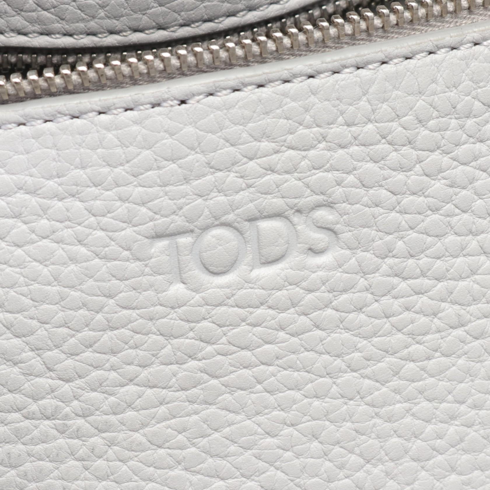 Tod's Leather Tote Bag Gray