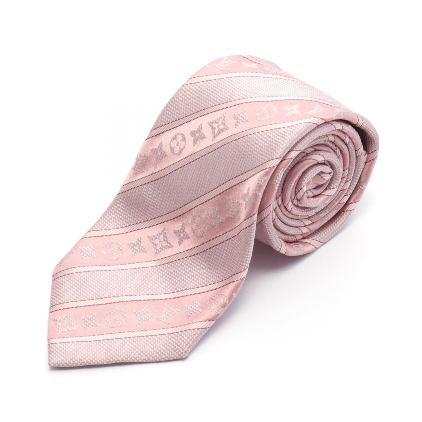 Louis Vuitton Silk Monogram Stripe Tie