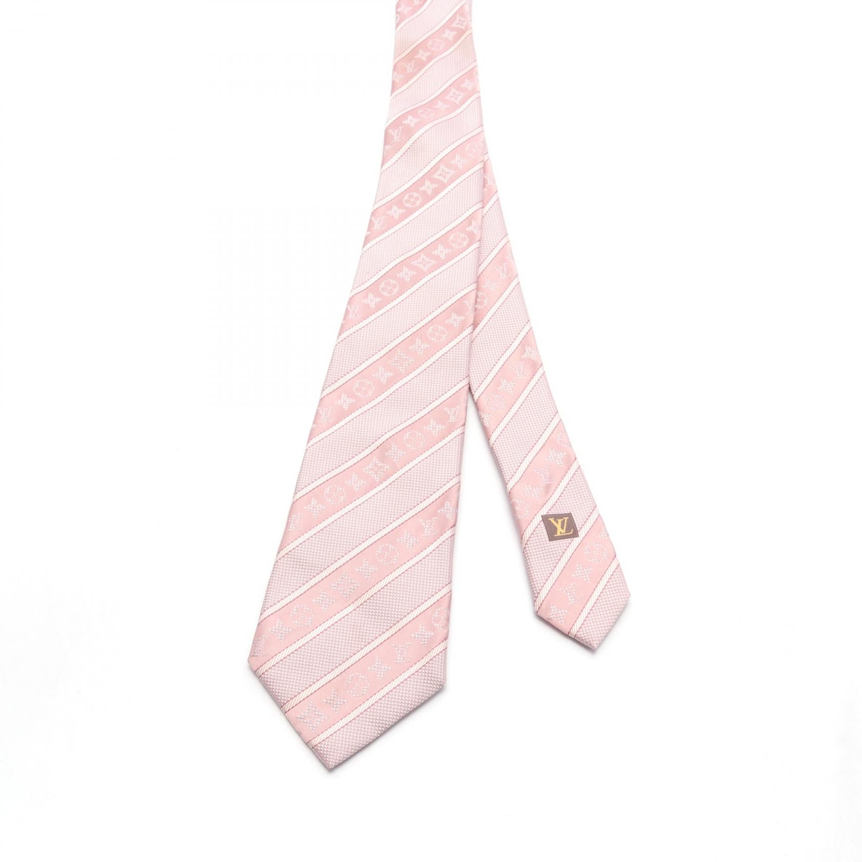 Louis Vuitton Silk Monogram Stripe Tie