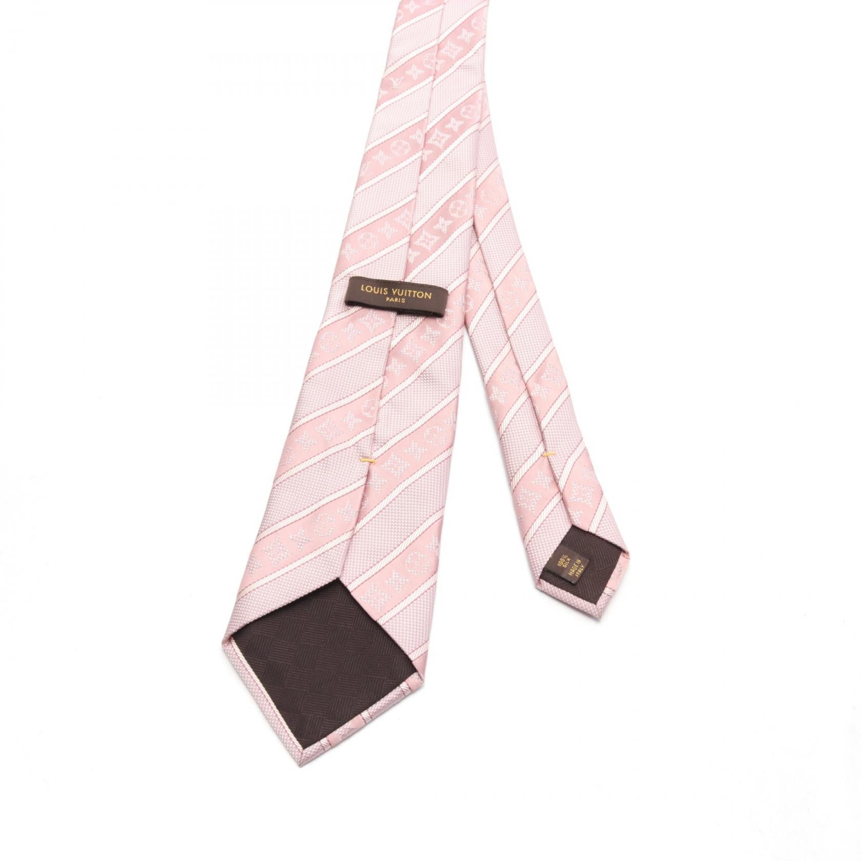 Louis Vuitton Silk Monogram Stripe Tie