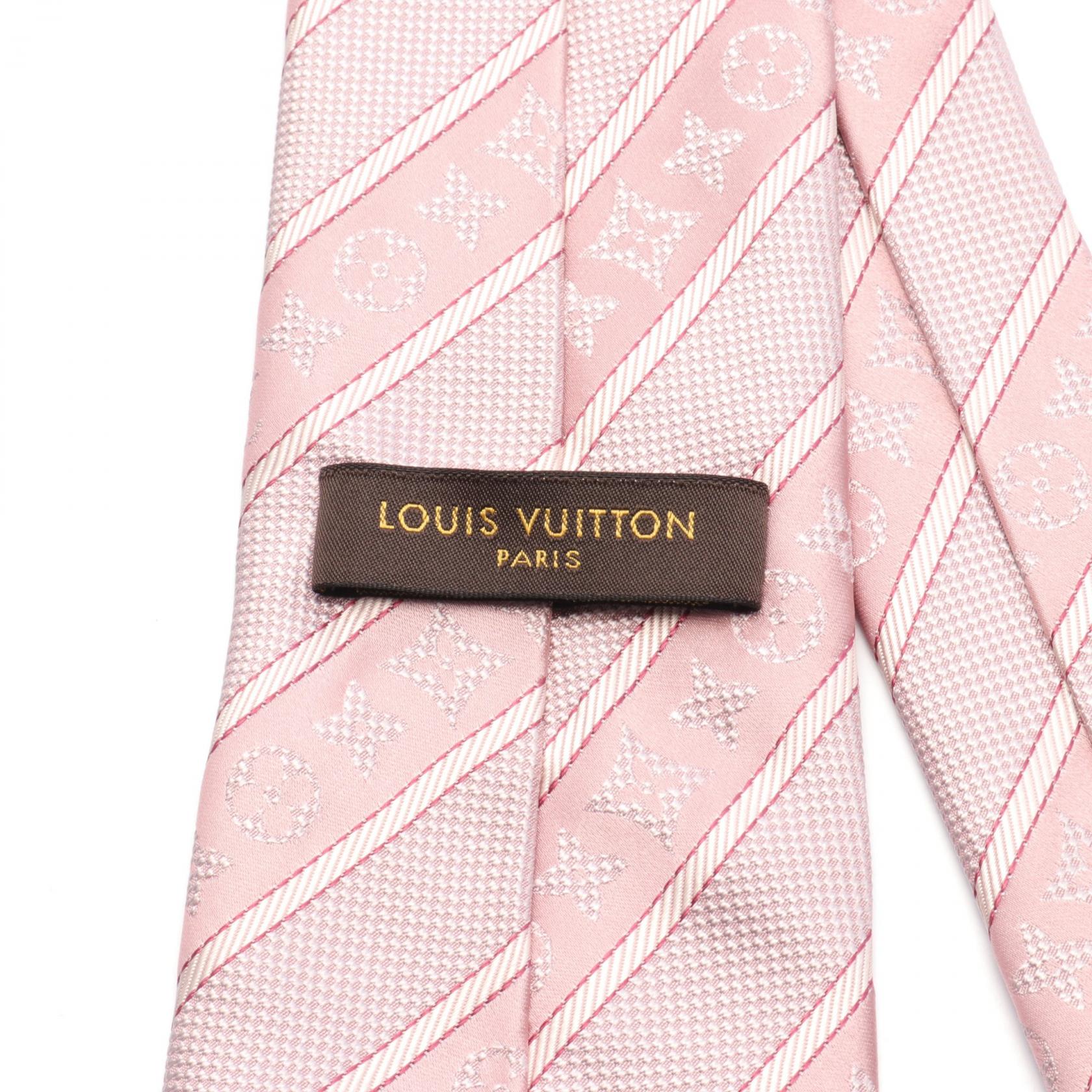 Louis Vuitton Silk Monogram Stripe Tie