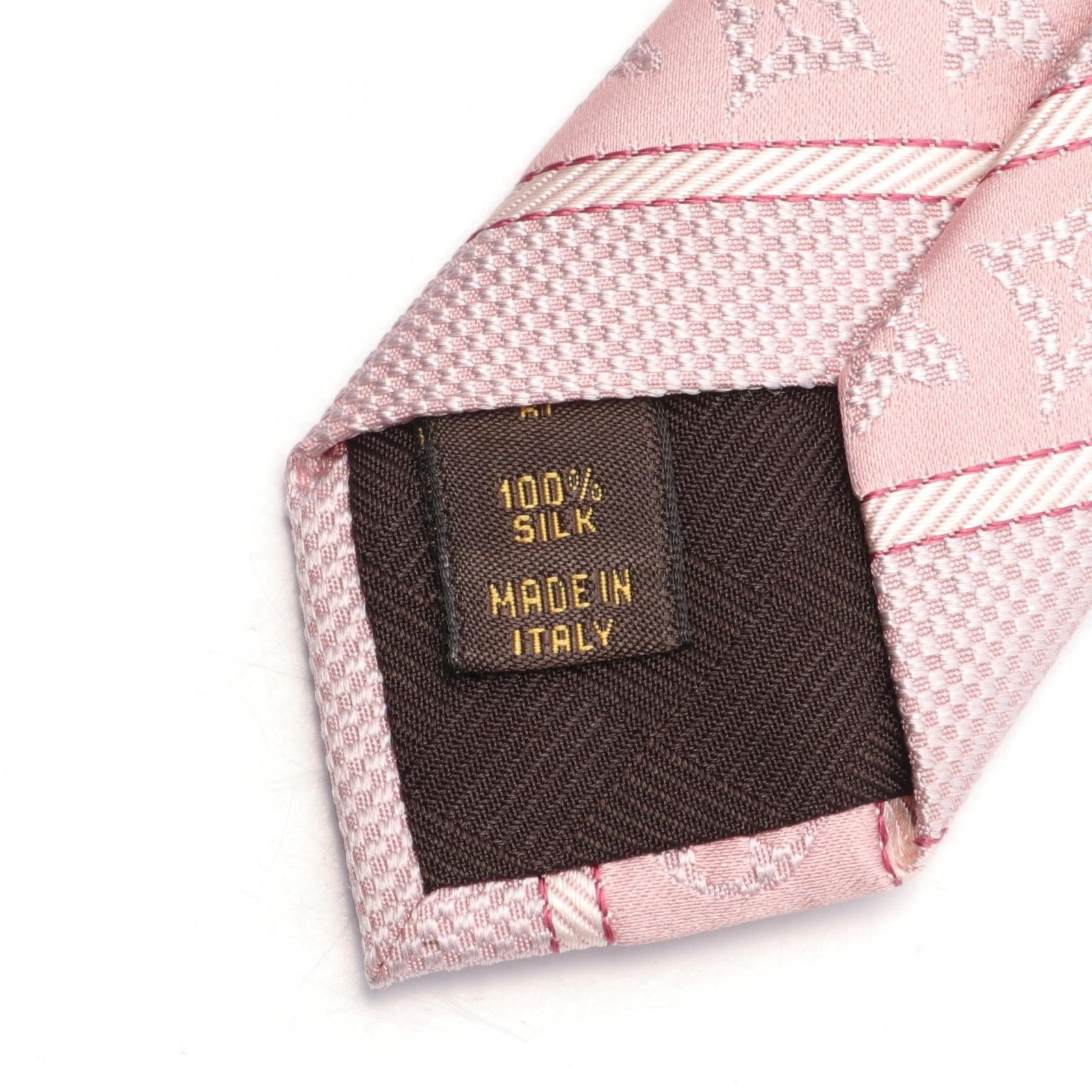 Louis Vuitton Silk Monogram Stripe Tie