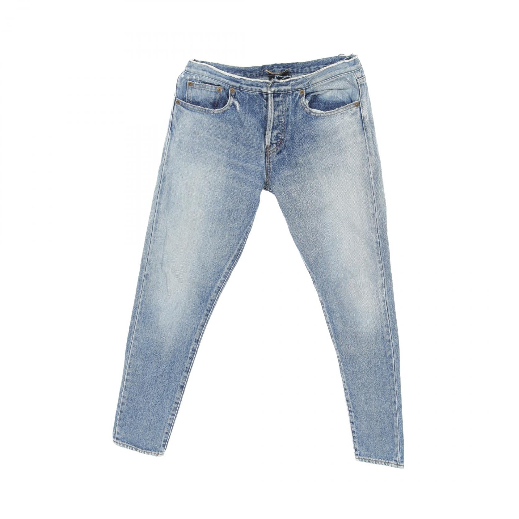 Saint Laurent Denim Pants Cotton Blue