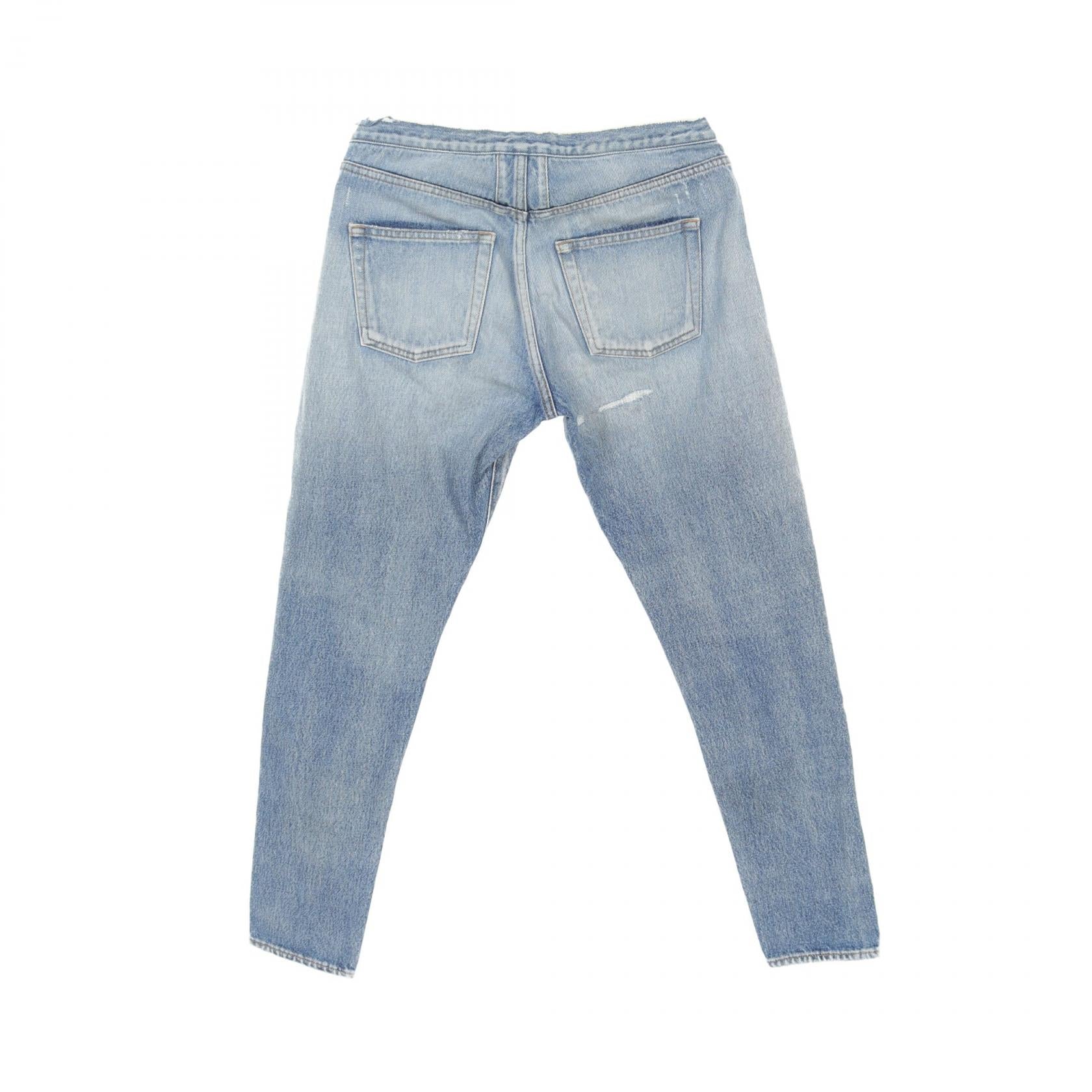 Saint Laurent Denim Pants Cotton Blue