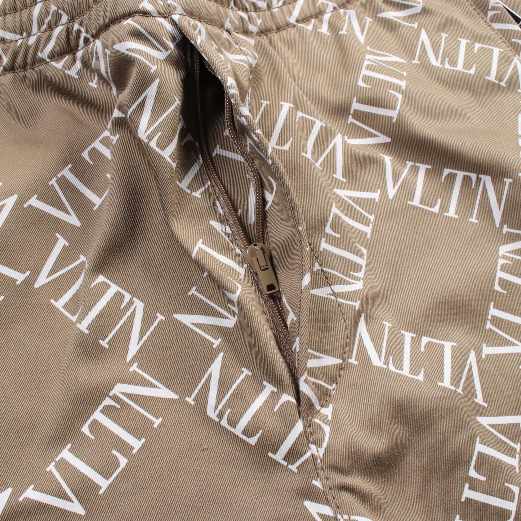 Valentino VLTN Print Cotton Pants Beige/White