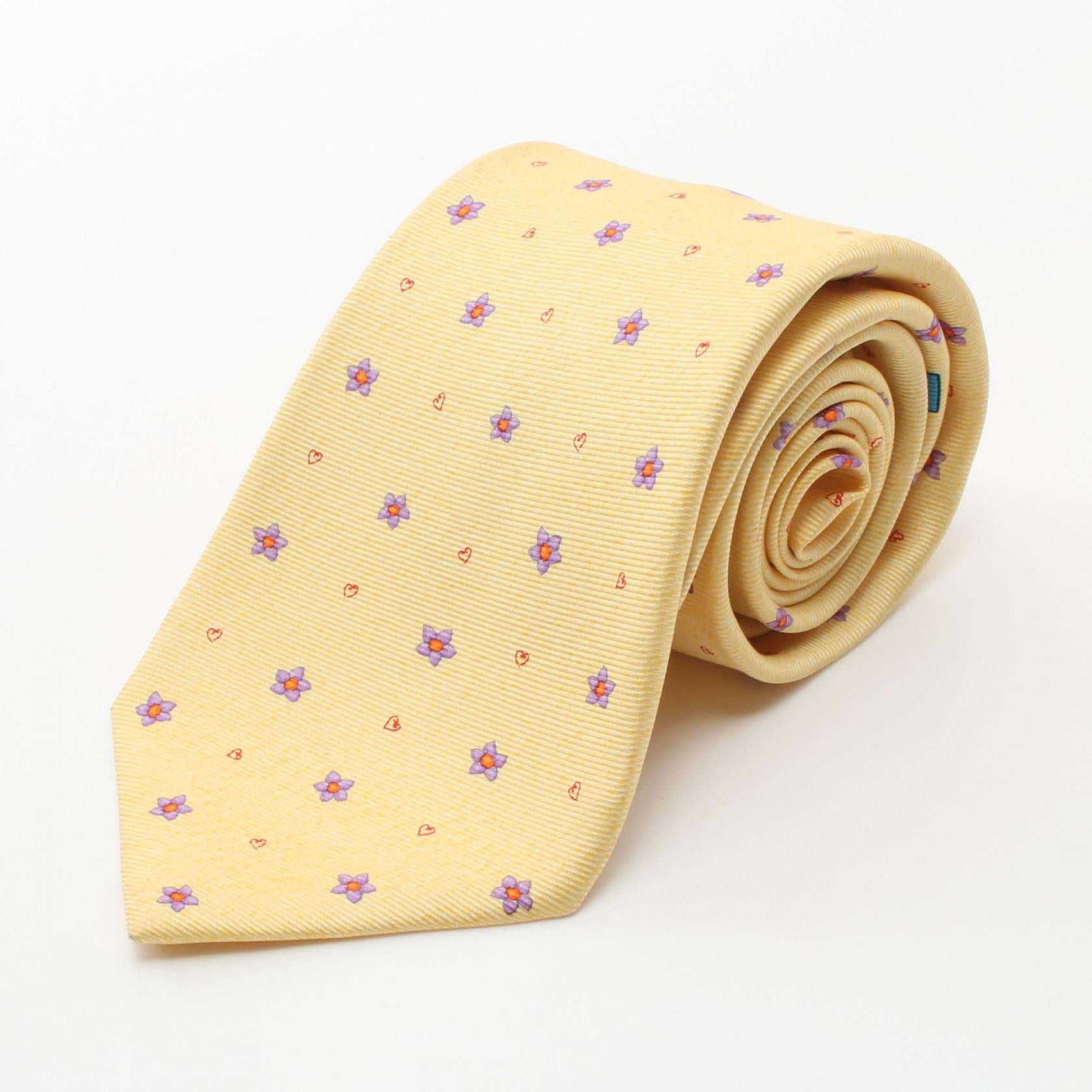 Bvlgari Silk Tie Yellow Multicolor