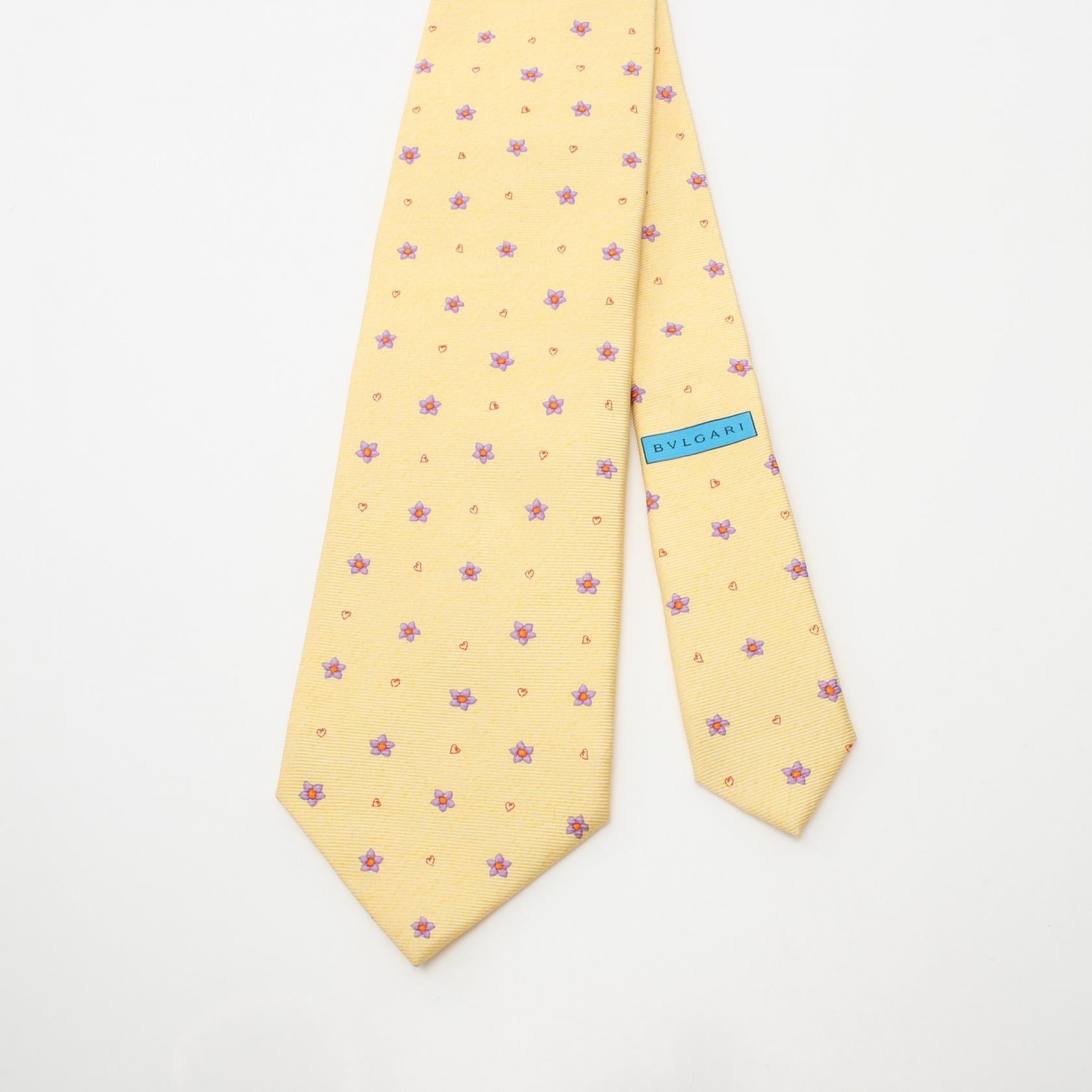 Bvlgari Silk Tie Yellow Multicolor