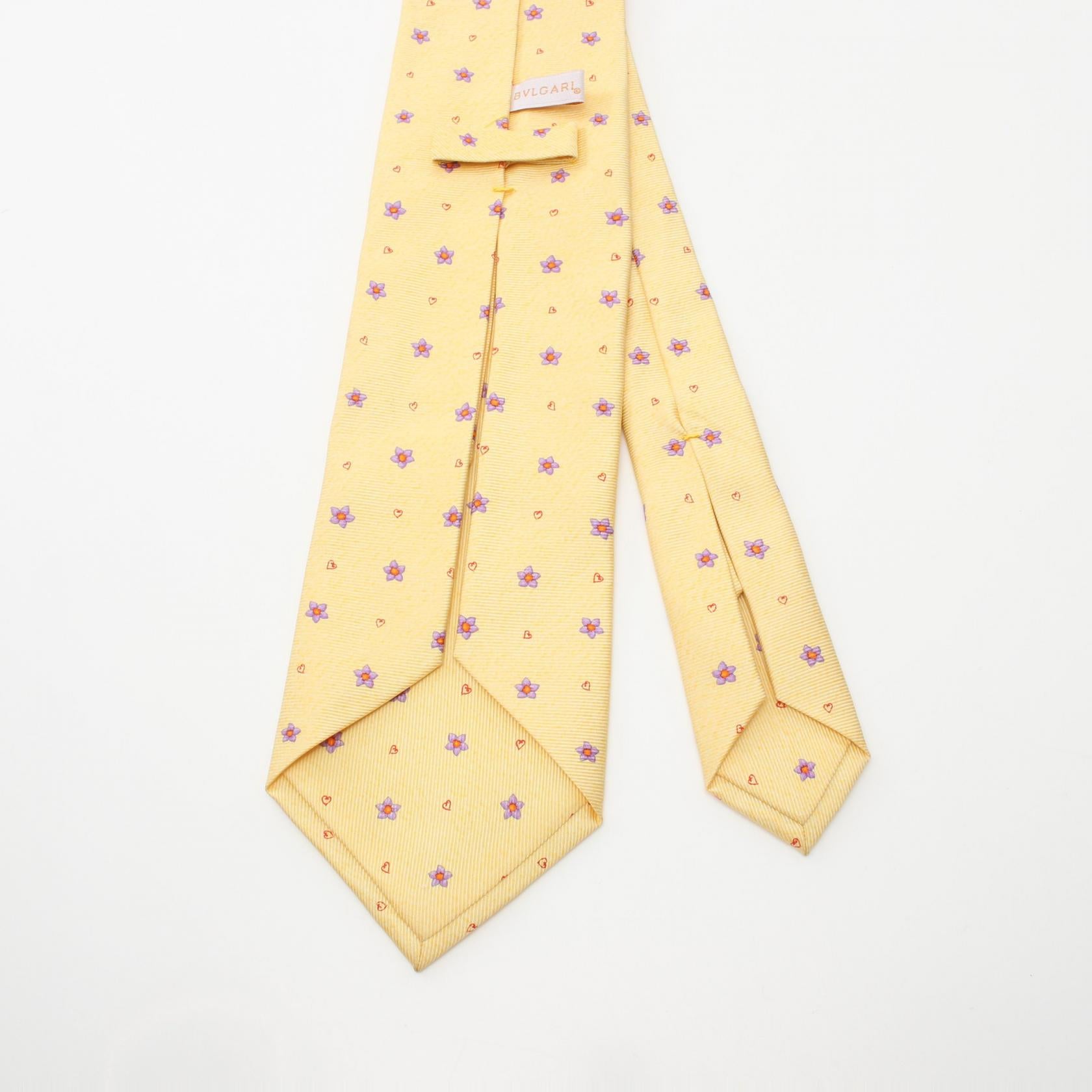 Bvlgari Silk Tie Yellow Multicolor