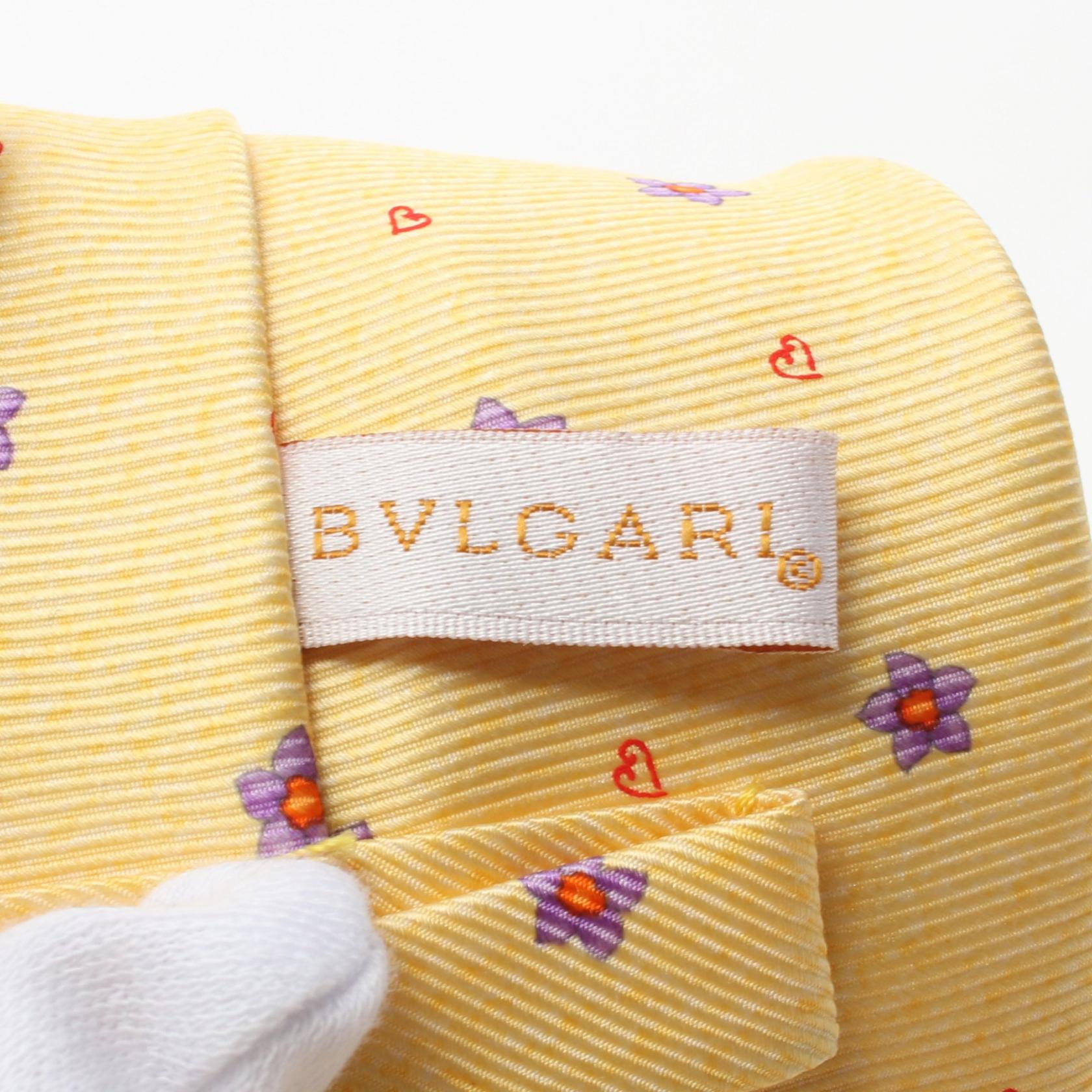 Bvlgari Silk Tie Yellow Multicolor