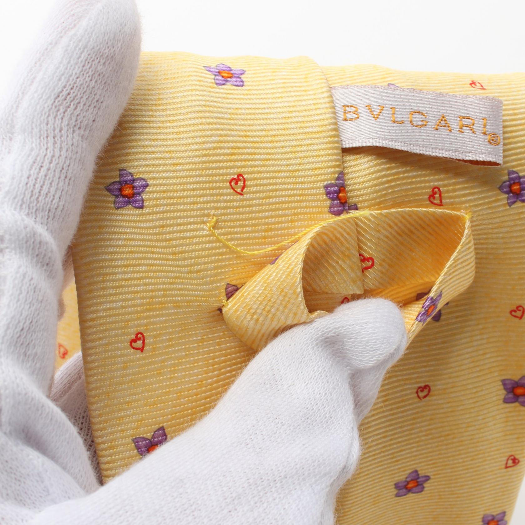 Bvlgari Silk Tie Yellow Multicolor