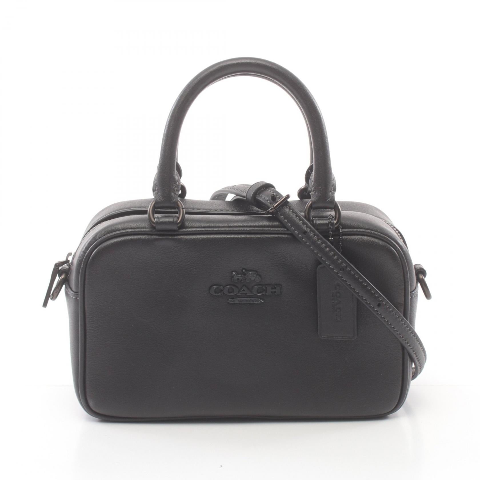 Coach Leather Satchel Handbag Black CT776