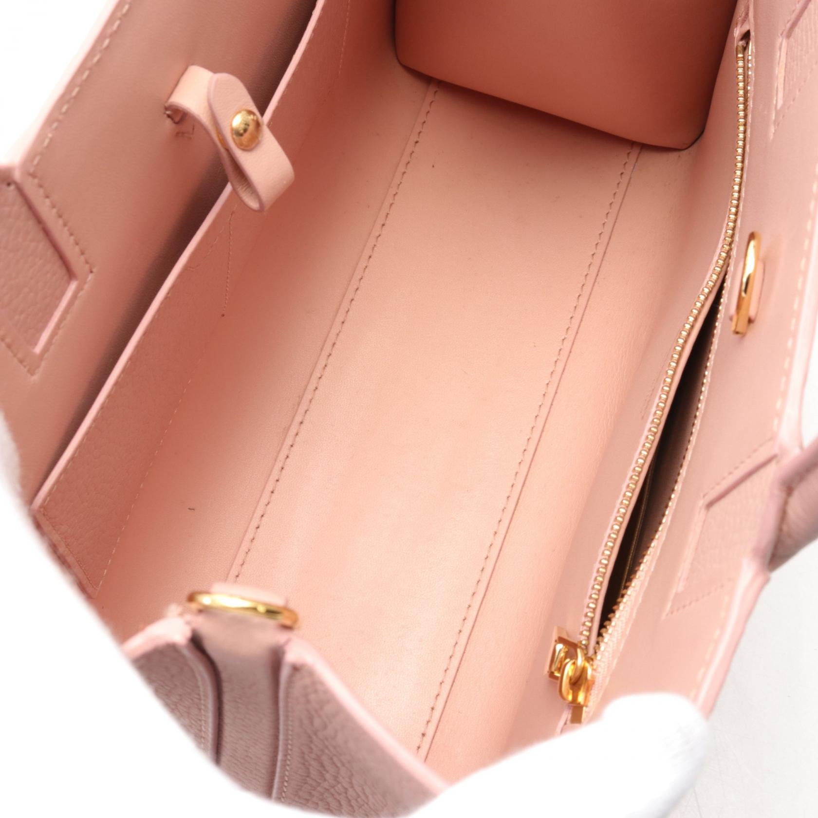 Burberry Leather TB Logo Handbag Pink