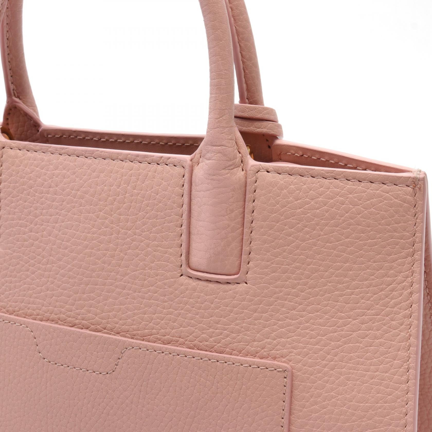 Burberry Leather TB Logo Handbag Pink