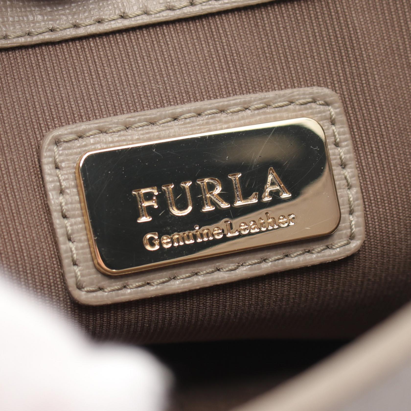 Furla Julia Leather Shoulder Bag Gray