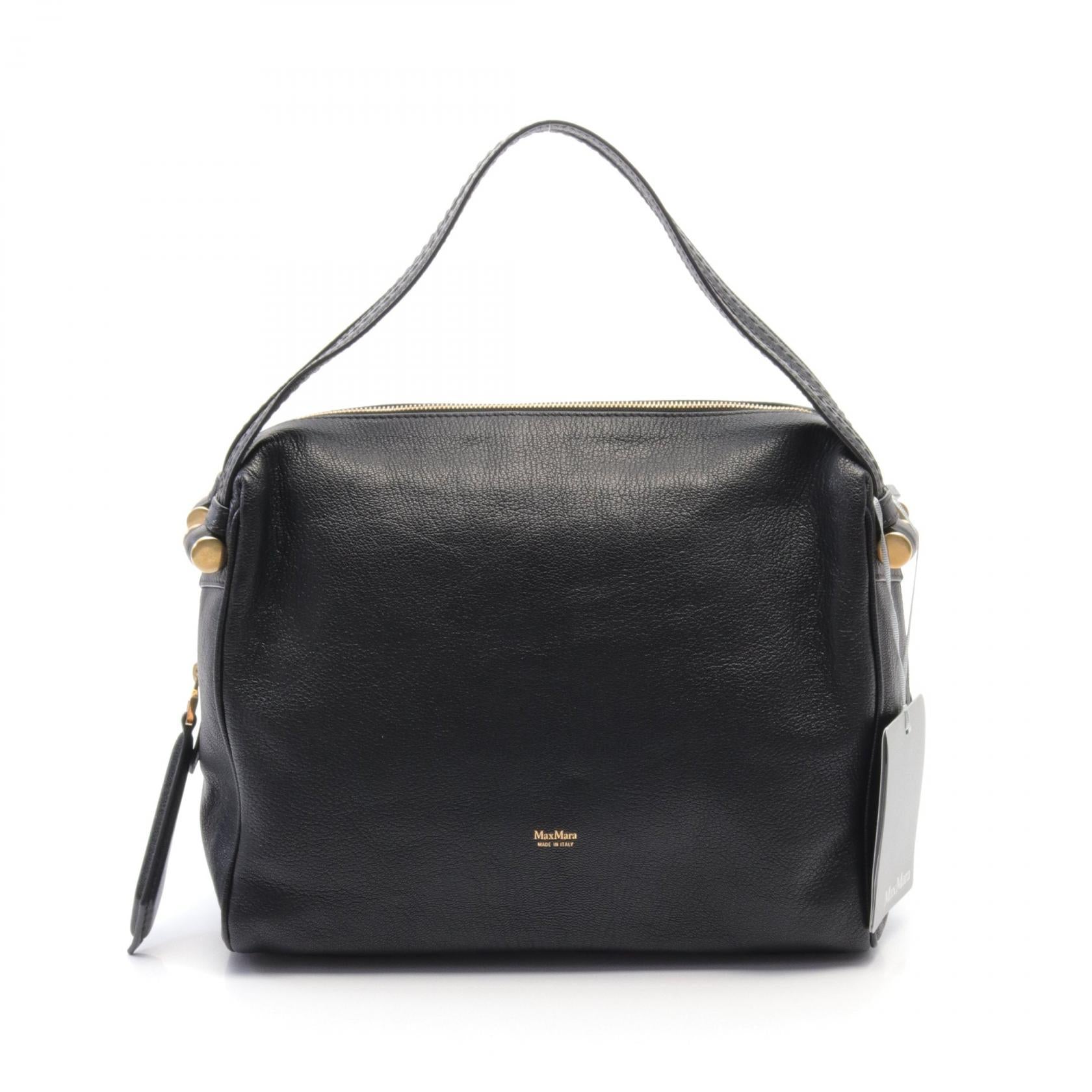 Max Mara Leather Tote Bag Black