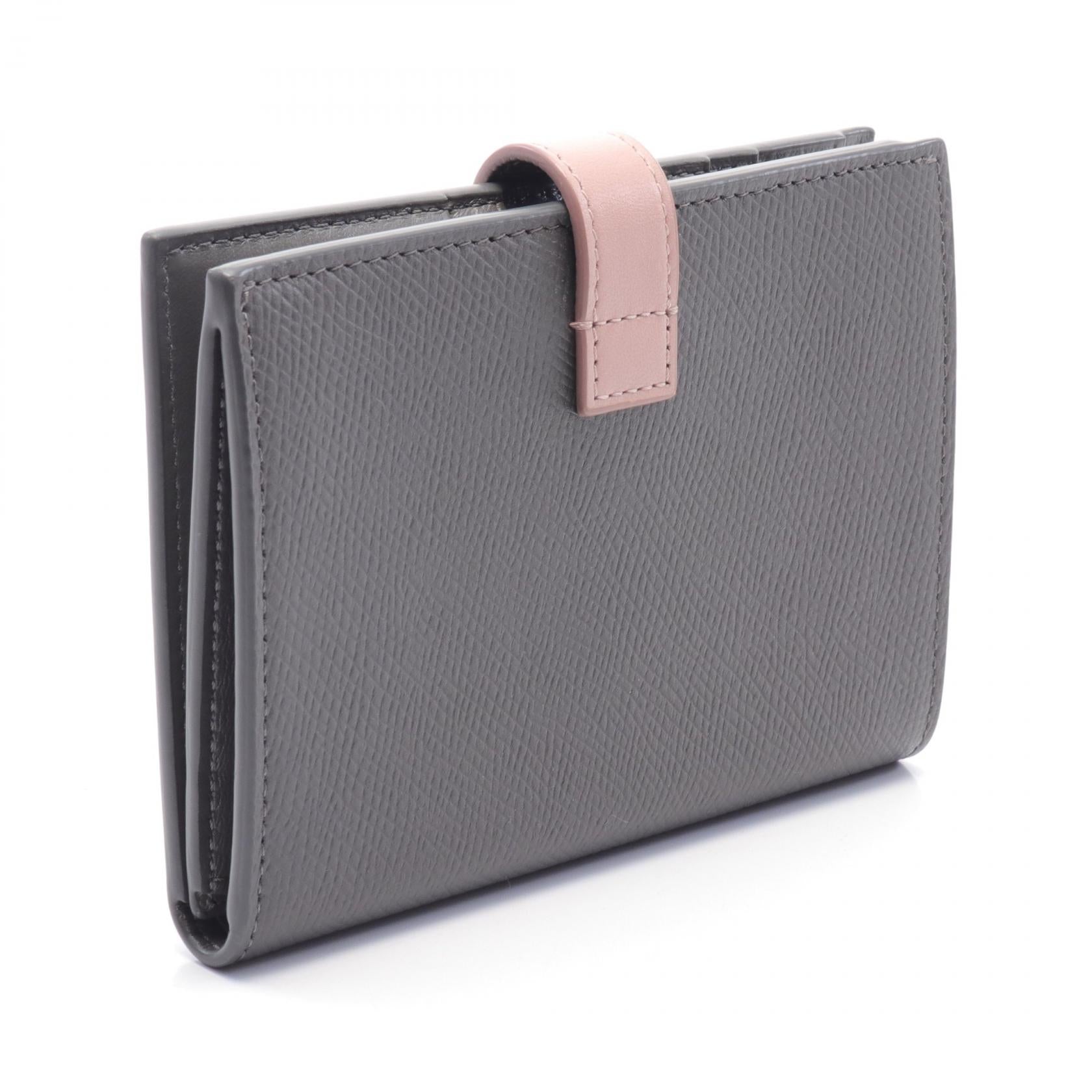 Celine Medium Strap Leather Wallet Gray/Pink