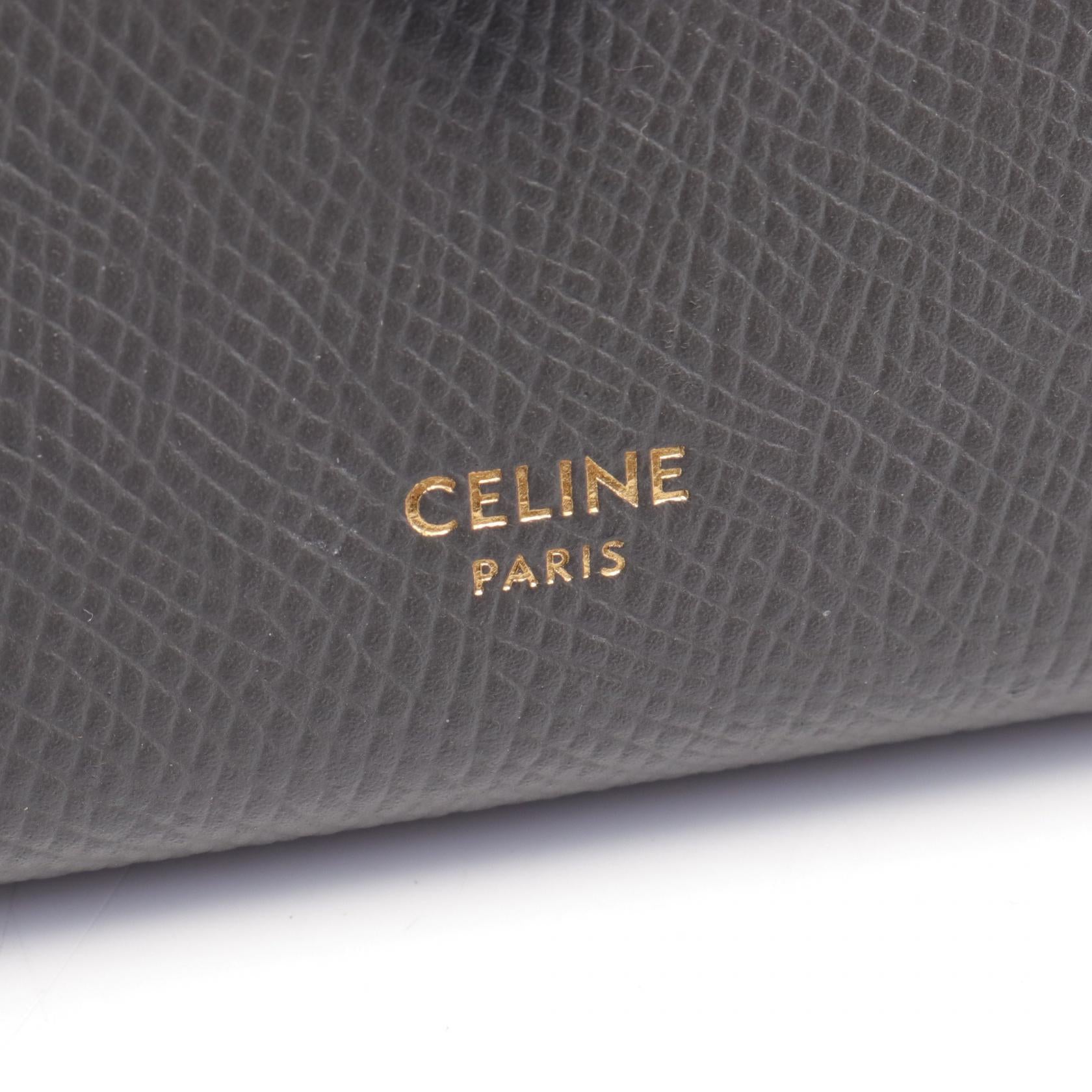 Celine Medium Strap Leather Wallet Gray/Pink