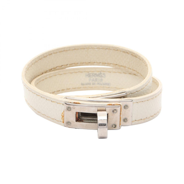 Hermes Kelly Double Tour Stainless Steel Leather Bracelet