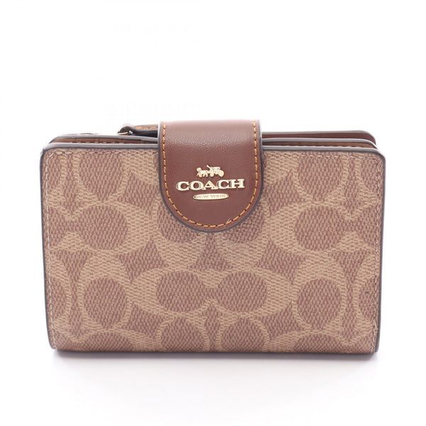 COACH Medium Corner Zip Wallet Leather PVC Wallet