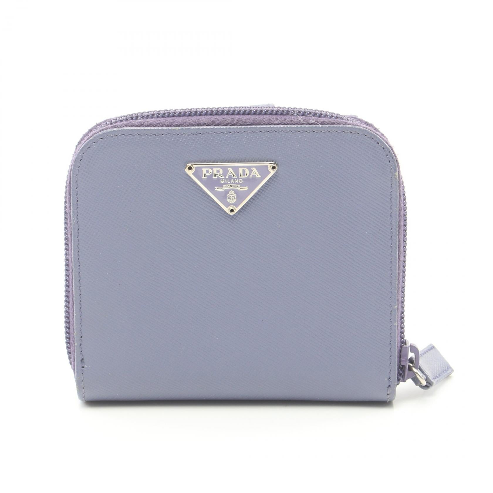 Prada Saffiano Leather Bifold Wallet Purple M522