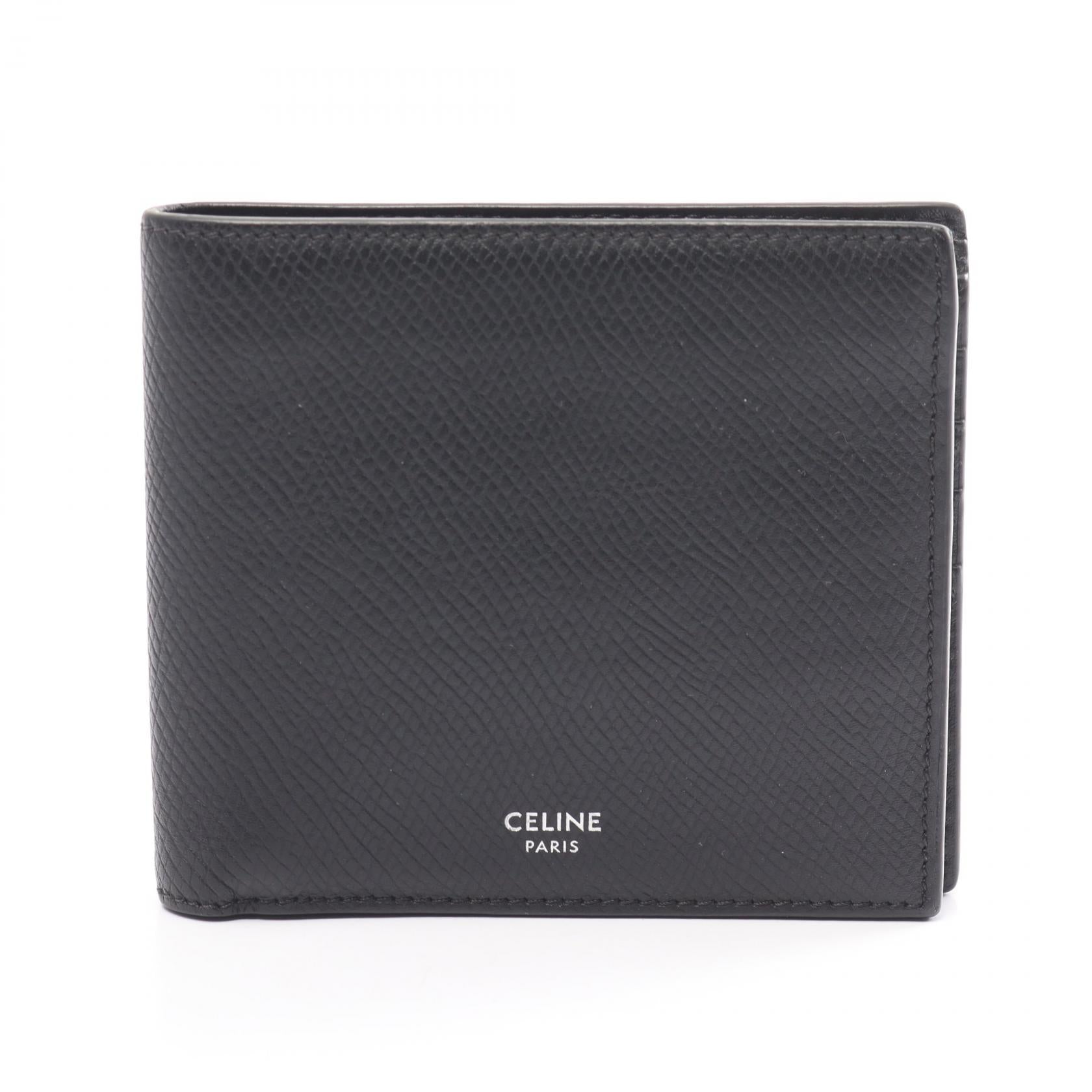 Celine Leather Bifold Wallet  Leather Short Wallet 10B653BEN.38SI in Very Good Condition