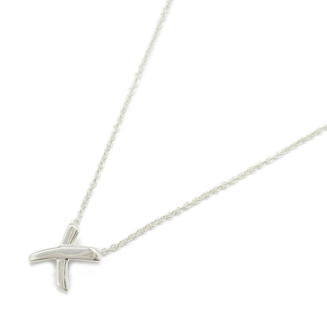 Tiffany & Co Silver Paloma Picasso Graffiti "X" Necklace Metal Necklace 60962219 in Very Good Condition