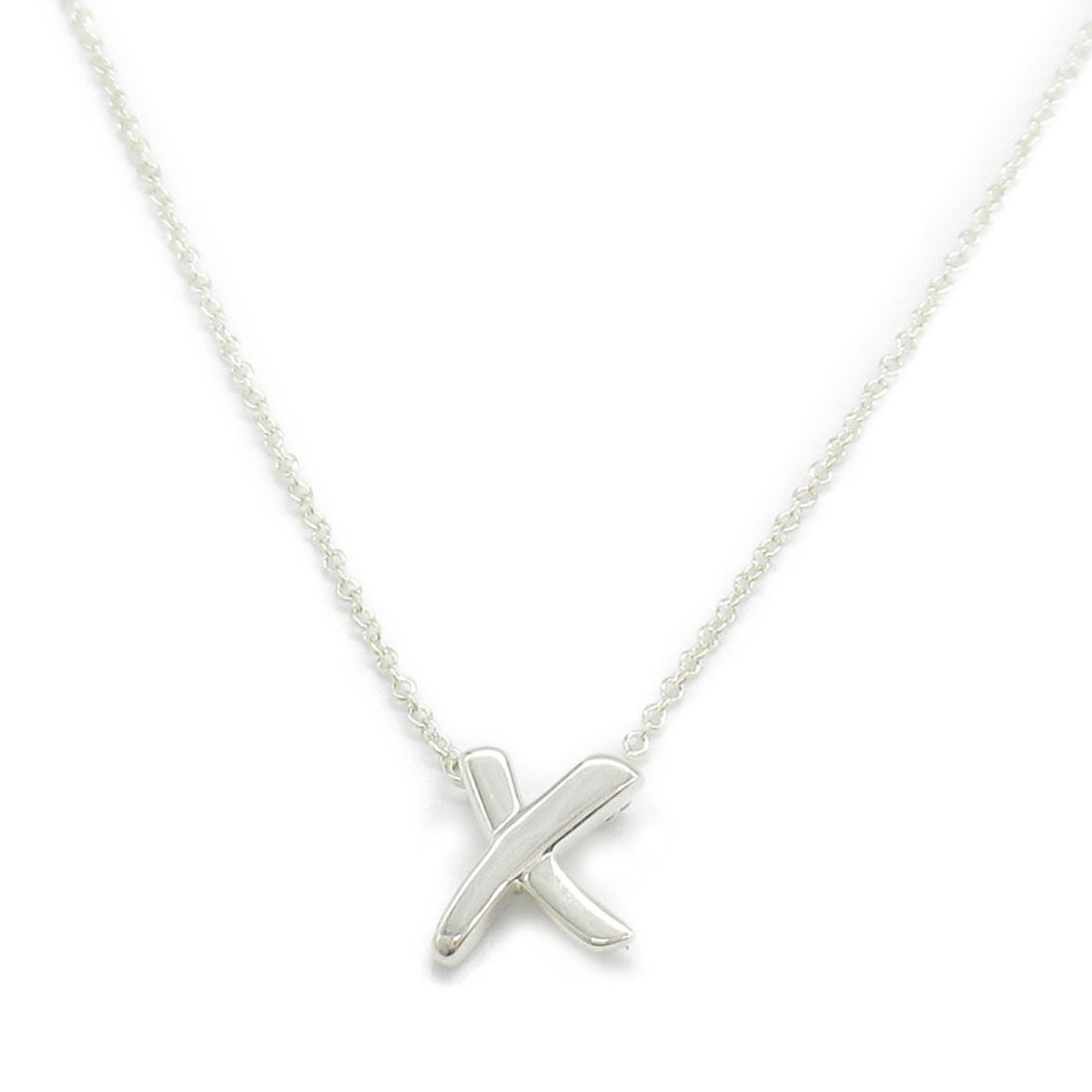 Tiffany & Co Silver Paloma Picasso Graffiti "X" Necklace Metal Necklace 60962219 in Very Good Condition